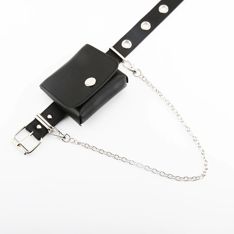  Chain, bag, trend fashionable black belt, punk style, Korean style, (Physicals)