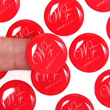 滴胶贴纸 镭射滴胶不干胶贴纸 透明PVC 滴胶标签  LOGO车标徽章商