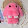 Cute plush rabbit on chain, chain, shoulder bag