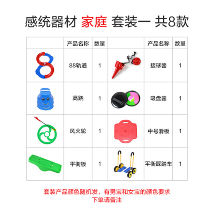 Recomendación familiar Equipos de entrenamiento sensorial Kit de educación temprana Afiliados didácticos integrados sensoriales Paquete doméstico Rehabilitación del autismo