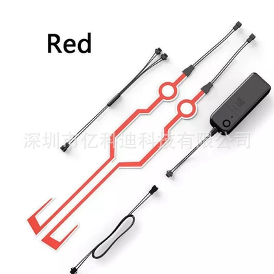 Factory direct chattering explosions motorcycle helmet luminous strip locomotive luminous strip Net red helmet luminous strip light strip (Cold light sheet) - red