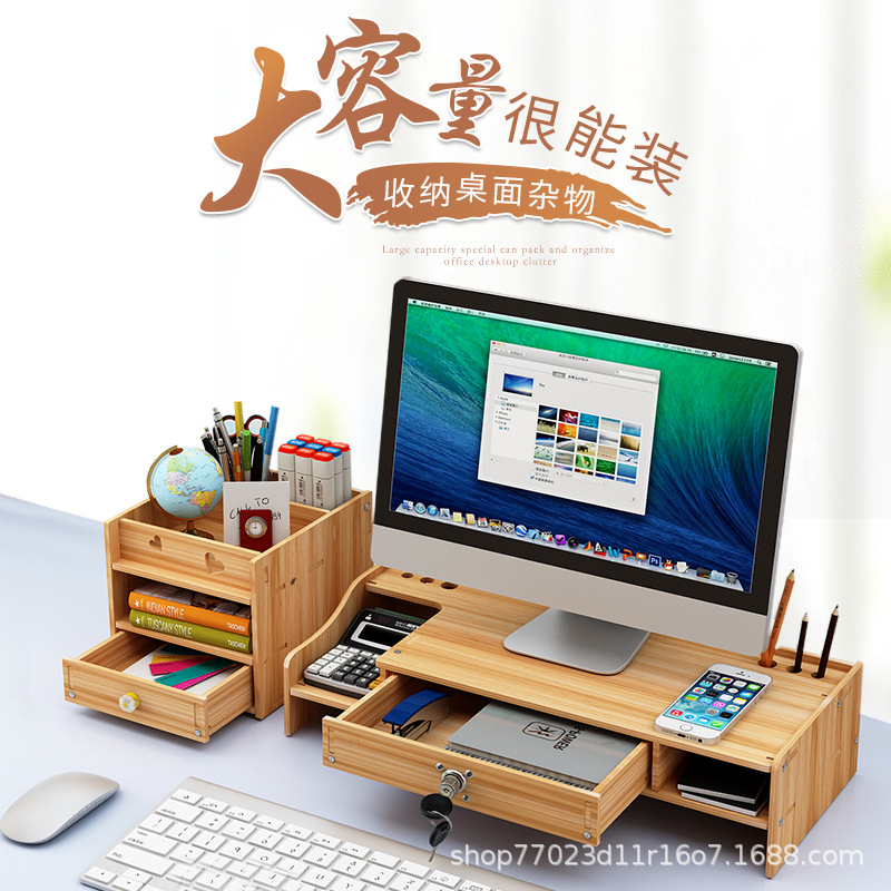 Soporte Elevador para Monitor de Computadora de Escritorio, Base para Escritorio, Organizador de Teclado, Almacenamiento