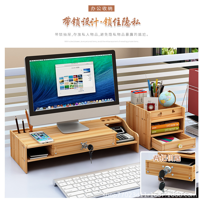 Soporte Elevador para Monitor de Computadora de Escritorio, Base para Escritorio, Organizador de Teclado, Almacenamiento