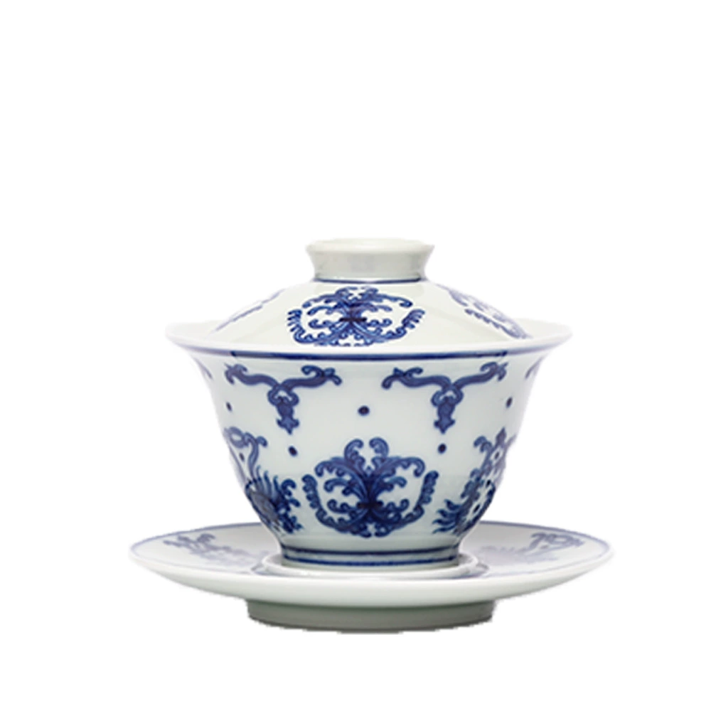 Посудница из дерева Шуанбао с крышкой, расписываемая вручную Jingdezhen, узор лимонник, утка-мандаринка, чашка чайная в античном стиле Санчай