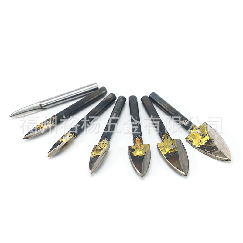 6mm柄高速白钢根雕木工雕刻雕刻工具打胚磨头铣刀宝剑刀尖形焊刀