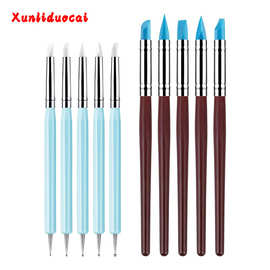 10件粘土工具套装10种不同DIY硅胶和5种粘土颜色形状模型擦拭工具