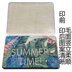 TEMU熱轉印DIY圖案專用白色腳 墊不倒植絨長毛空白地墊白坯仿羊絨