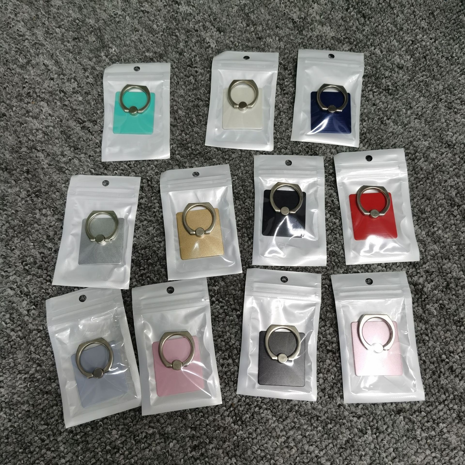 Anillo hebilla de fábrica al por mayor teléfono móvil soporte de anillo cuadrado soporte impresión perezoso teléfono móvil anillo de metal hebilla soporte