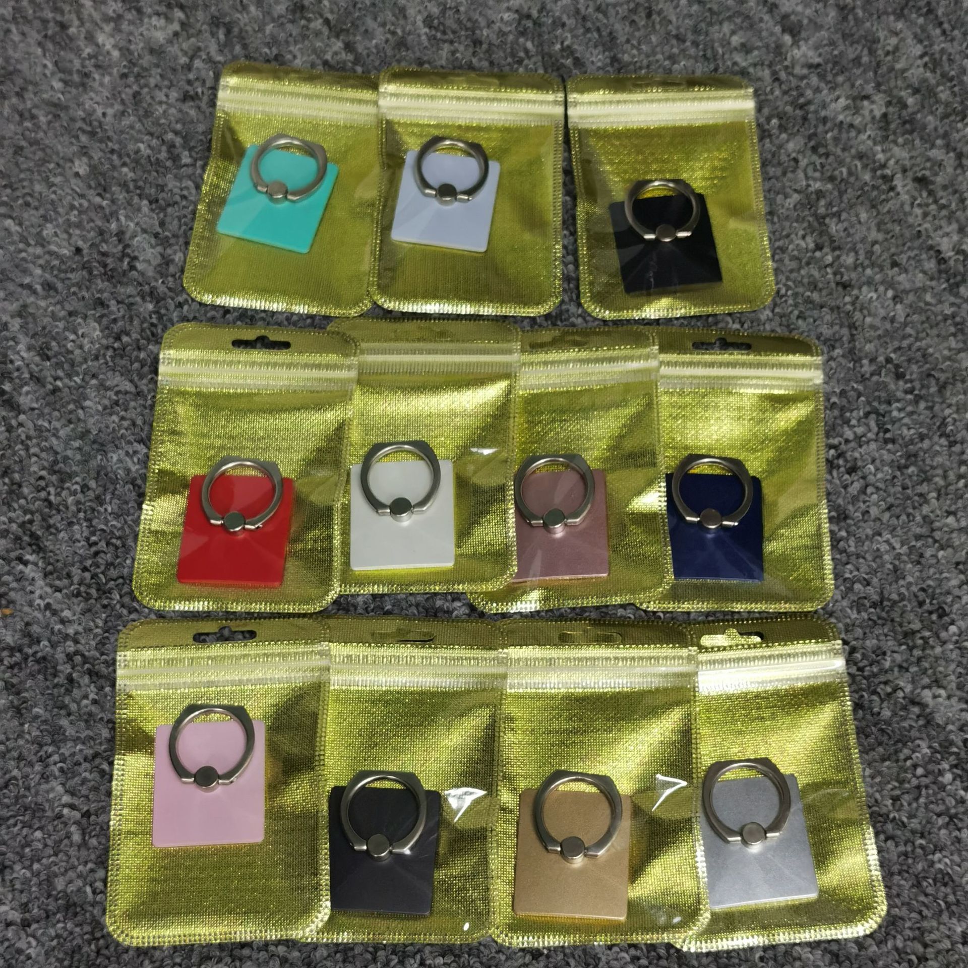 Anillo hebilla de fábrica al por mayor teléfono móvil soporte de anillo cuadrado soporte impresión perezoso teléfono móvil anillo de metal hebilla soporte