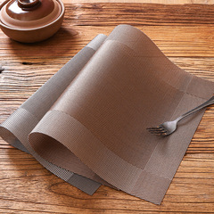 美式新款餐桌墊輕奢對角相框防油隔熱西餐餐墊 家用特斯林PVC餐墊