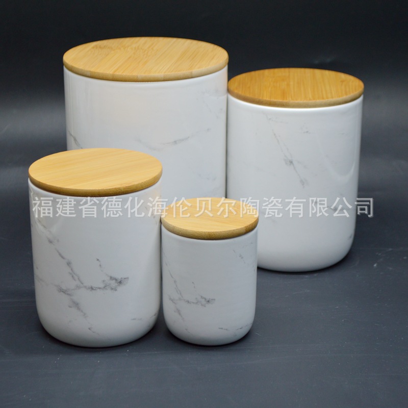 Moda cerámica marbling cocina latas selladas exportación comercio exterior marbling latas de café conjunto de cuatro