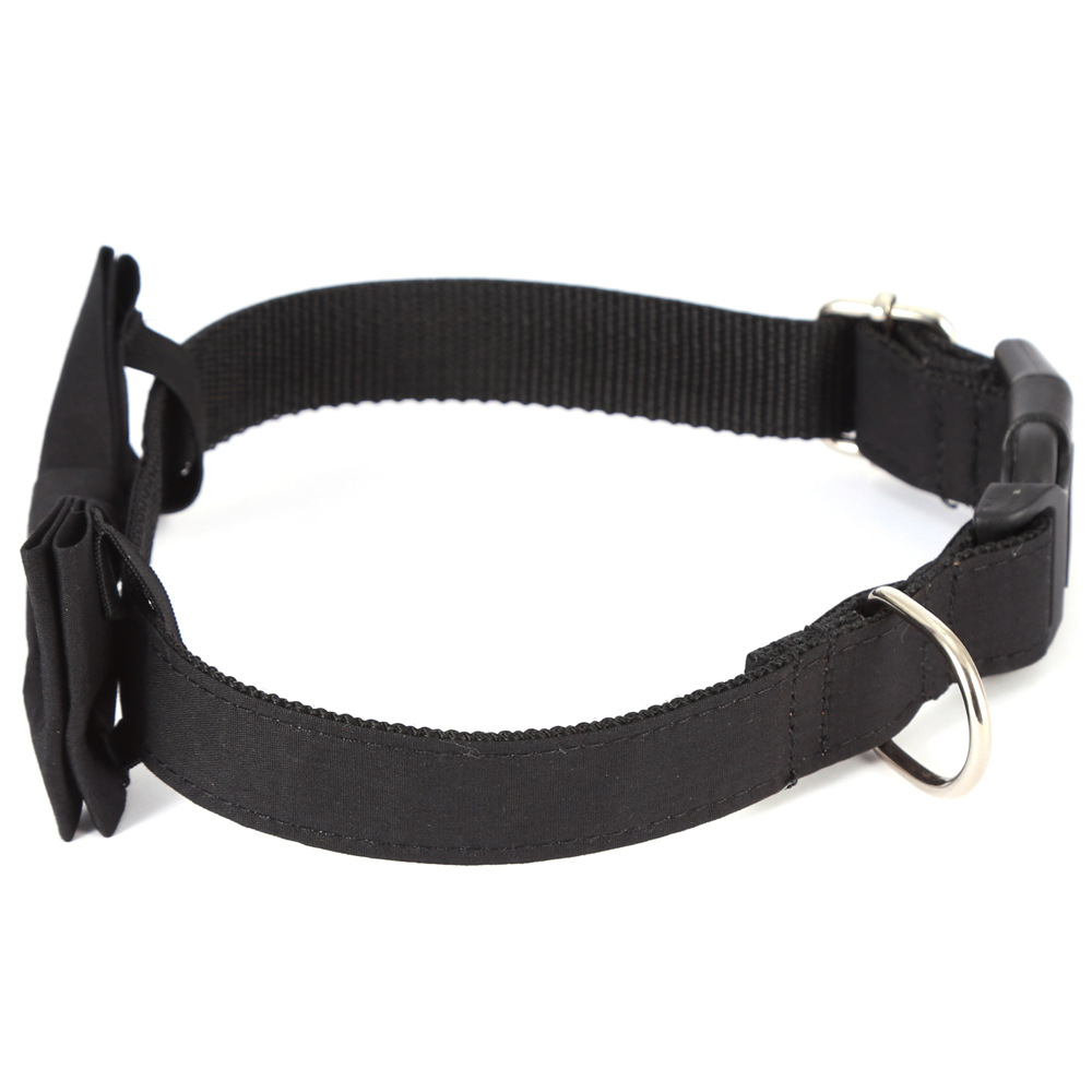 Fabricante nuevo punto transfronterizo algodón negro occidental boda mascota collar arco collar perro