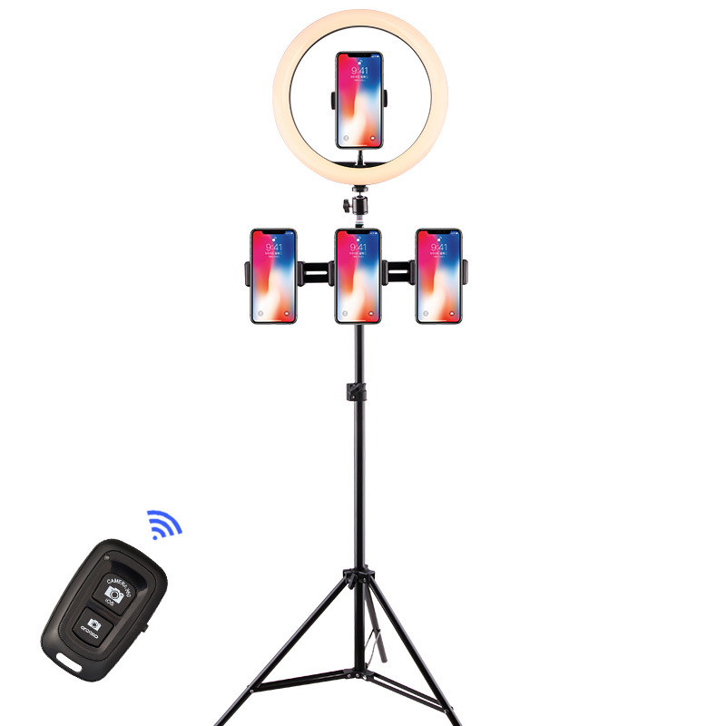 Mobile Live llenar luz traje selfie soporte trípode ancla belleza luz transfronteriza anillo de 12 pulgadas luz de iluminación