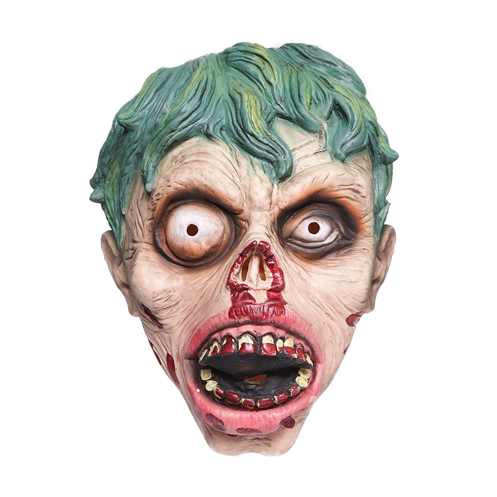Fabricante en stock máscara de Halloween miedo podrido cara Zombie máscara de látex partido truco embrujado casa accesorios máscara