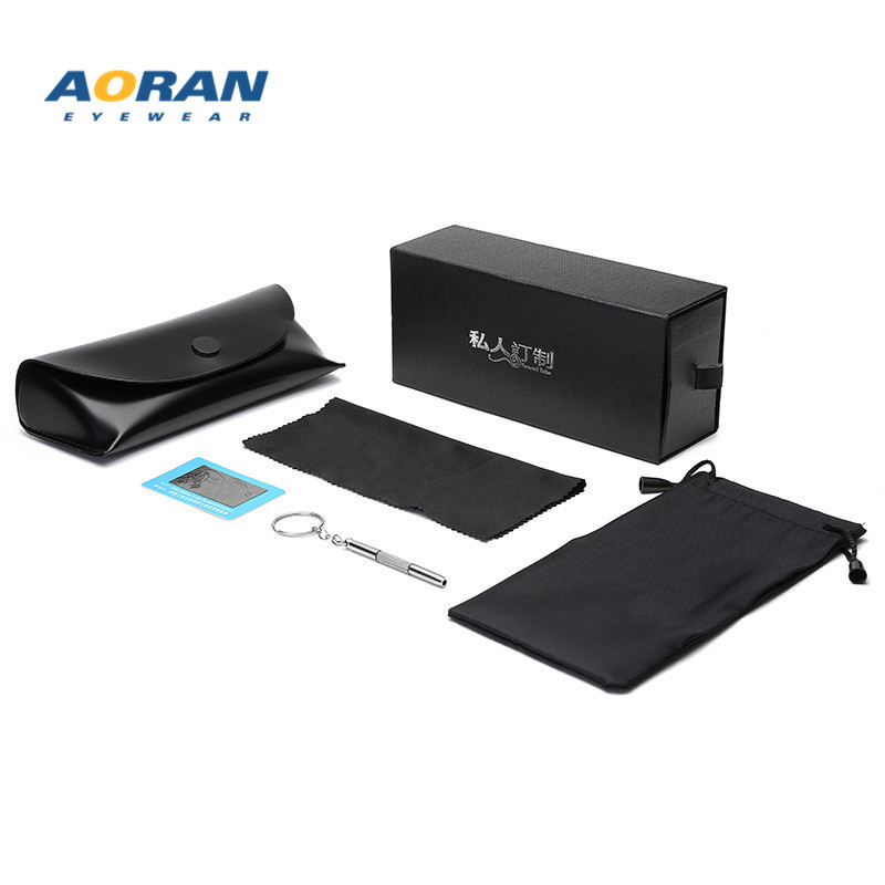 New glasses box explosive sunglasses box high-end leather snap button box glasses cloth sunglasses box suit generation