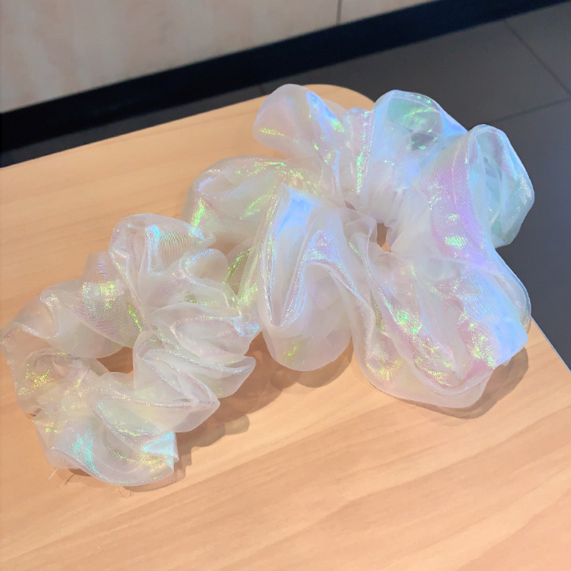 Sueño de la muchacha sirena Ji malla intestino grueso banda de goma banda de pelo cuerda de pelo accesorios para el cabello simple lindo Hada Mori tocado