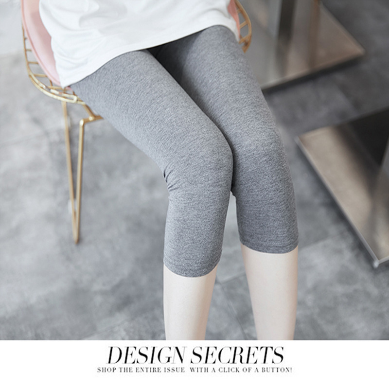 Elastic Modal Cotton Thin Black Solid Color Cropped Leggings for Women, Breathable and Slimming, Suitable for Summer Elastic Modal Cotton Thin Black Solid Color Cropped Leggings for Women, Breathable and Slimming, Suitable for Summer