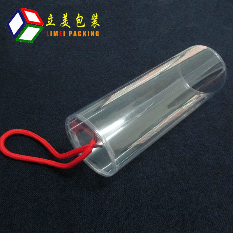 供 带手提 毛巾包装圆筒 卷边圆塑料筒 卷口 pvc圆筒 礼品毛巾盒