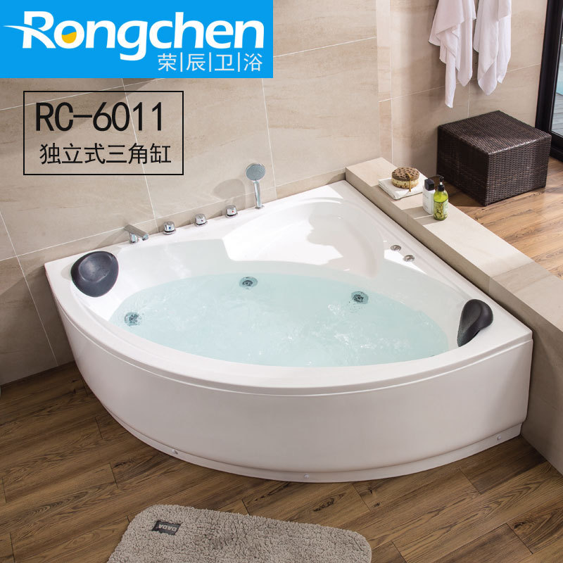 Rongchen Bathroom Surfing Massage Fan-shaped Triangle Skirt Classic Bathtub Adult Home Hotel Acrylic Bathtub Rongchen Bathroom Surfing Massage Fan-shaped Triangle Skirt Classic Bathtub Adult Home Hotel Acrylic Bathtub