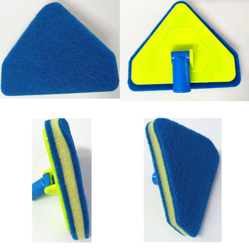 Fish tank brush, aquarium triangle cotton brush cleaning tool, Zhiyang cleaning brush, variable angle telescopic, glass long handle brush