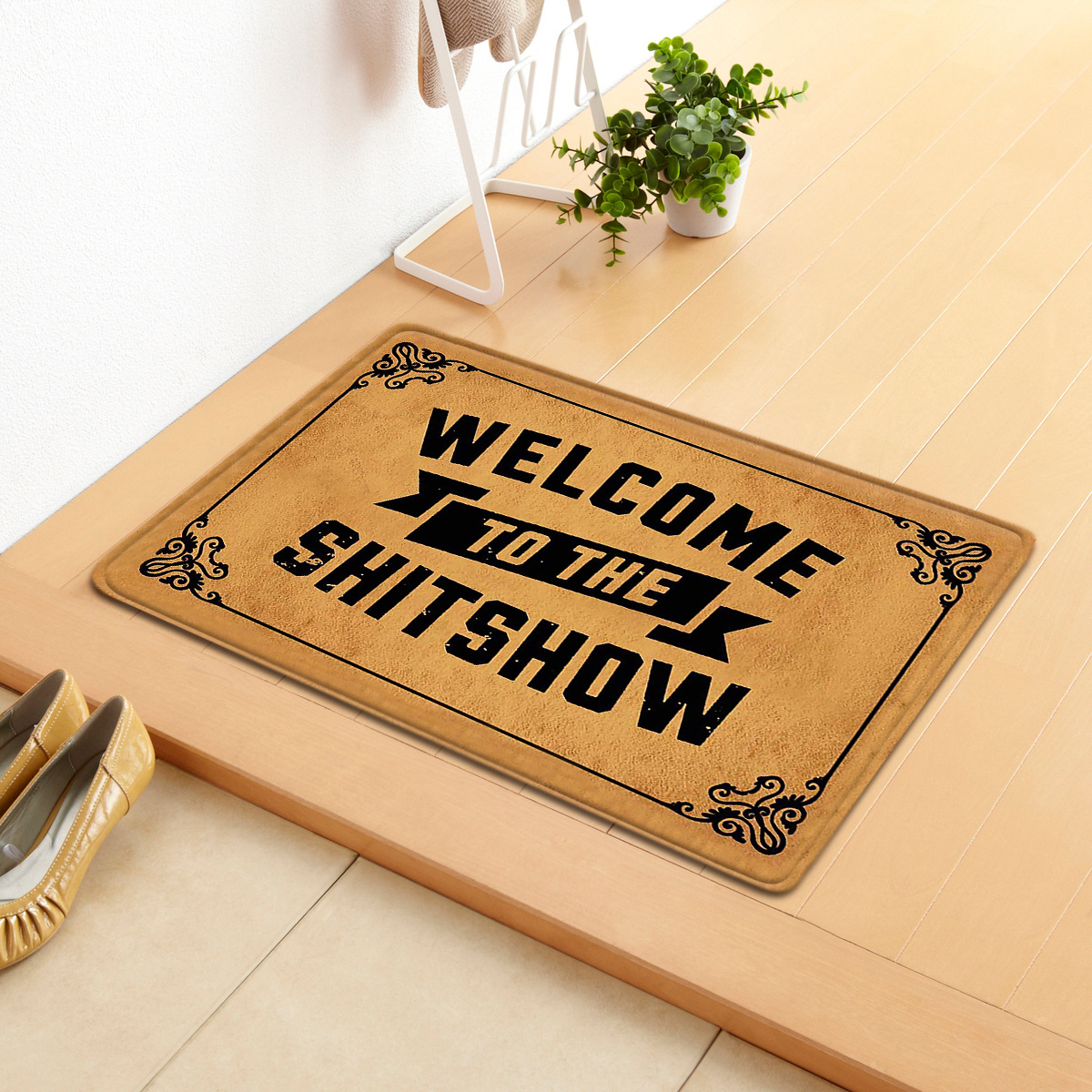 Entrada de bienvenida pequeña alfombra de piso transfronterizo absorbente antideslizante alfombra de piso baño dormitorio sala de estar puerta alfombra de bienvenida