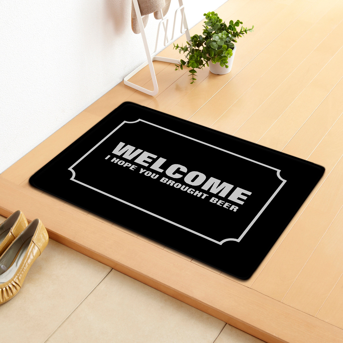 Entrada de bienvenida pequeña alfombra de piso transfronterizo absorbente antideslizante alfombra de piso baño dormitorio sala de estar puerta alfombra de bienvenida