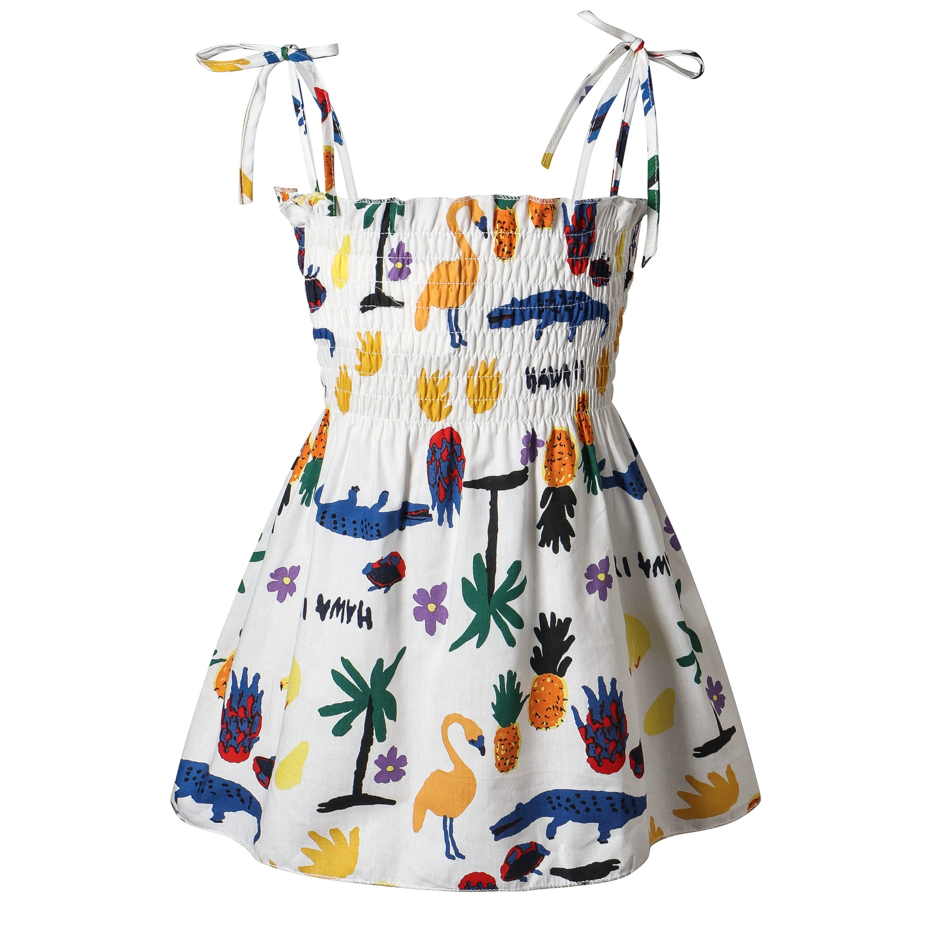Girls' Summer Princess Slip Dress, Floral & Cherry Prints, Sizes for 90–130 cm