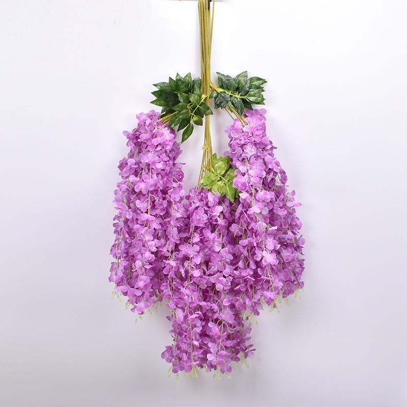 Flores artificiales moradas para bodas, estilo Monet, arreglos florales para el suelo del salón de bodas, flores de seda morado claro.