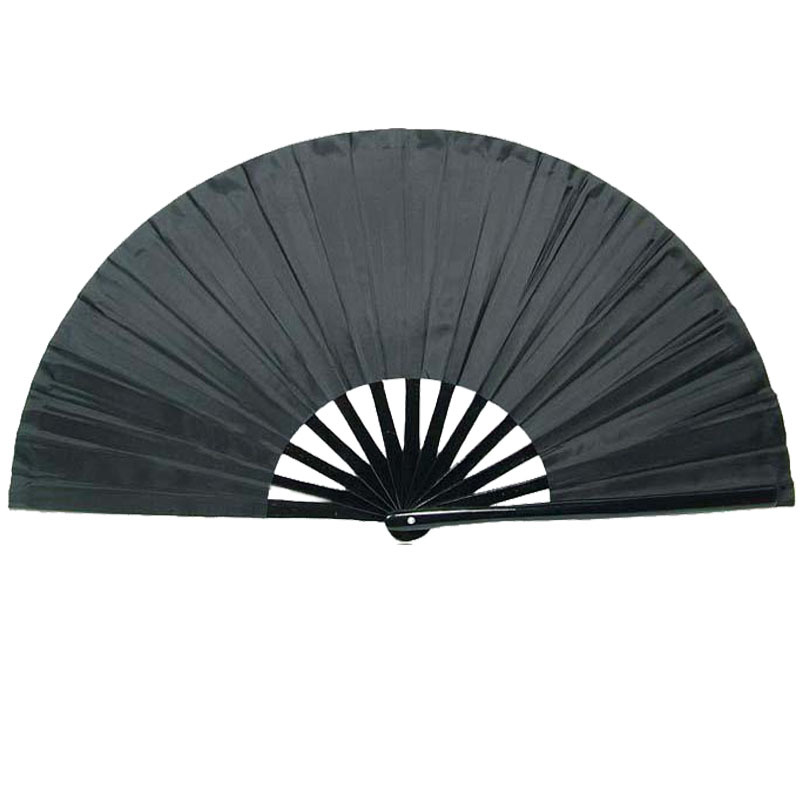 Hay en stock negro sonido ventilador puro negro Kung fu ventilador un pie 33cm hay 2 tipos de ventilador conjuntos para elegir