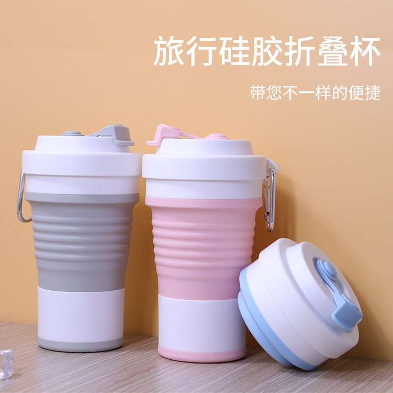 Vaso de agua de silicona de gran capacidad de 750 ml, vaso retráctil de grado alimenticio para café y té con leche, vaso de agua portátil creativo para exteriores, venta al por mayor
