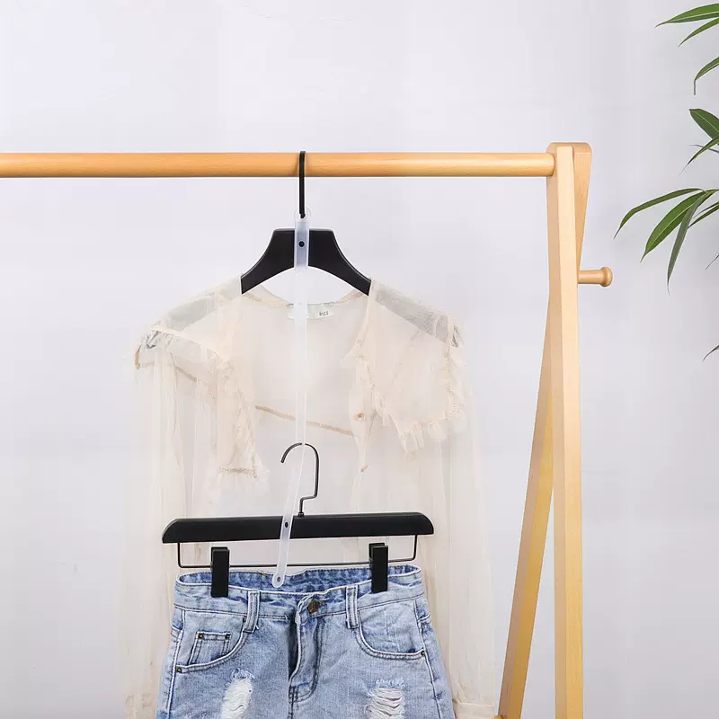 衣架裤夹链条夹皮条服装店专用连接条白色衣挂撑服装道具配件批发