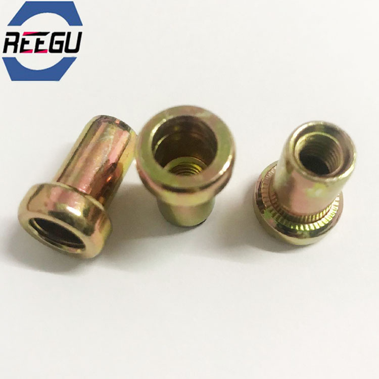 供应电梯铆螺母 M6 M8厚头碳钢彩锌电梯铆接螺母 电梯铆螺母