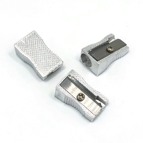 Factory direct supply creative aluminum alloy pencil sharpener single hole pencil sharpener bevel metal pencil sharpener pen plane student supplies