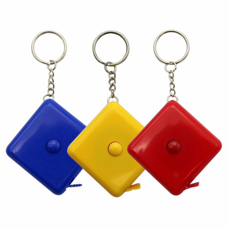 家居自动伸缩型迷你方形卷尺1.5米 塑料测量三围皮尺量衣尺小软尺