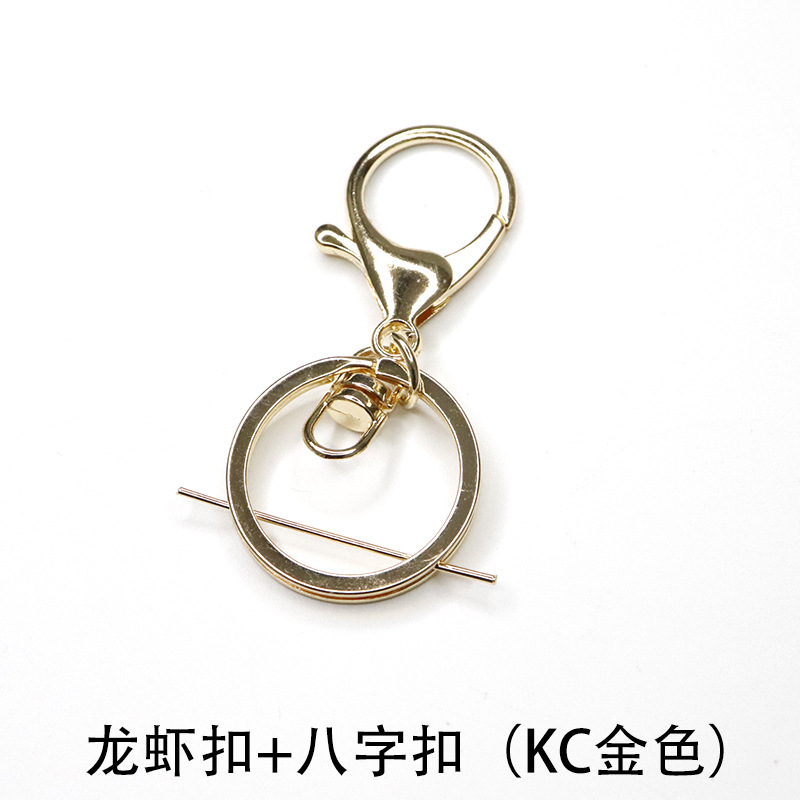 Fábrica al por mayor llavero anillo cadena colgante de metal hebilla de langosta conjunto de tres piezas protección de color plateado accesorios de joyería DIY