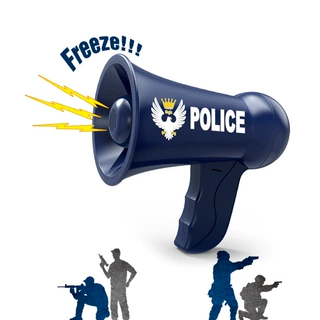 儿童过家家仿真警察扩音器玩具声光警笛喊话器喇叭电动话筒