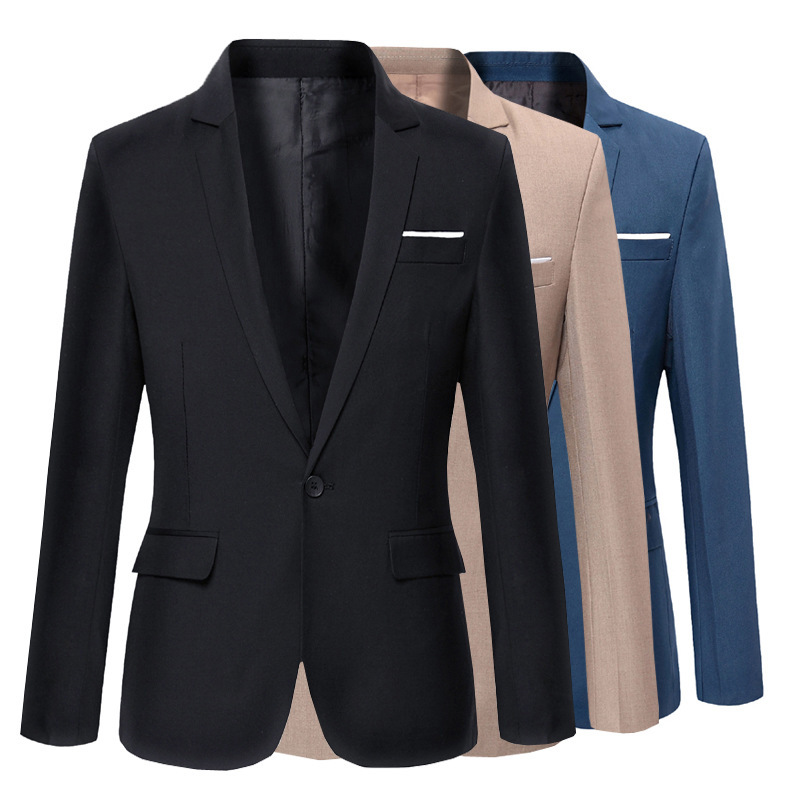 Casual Suit Men's Young and Middle-aged Business Korean-style Slim-fit Small Suit Men's Formal Coat Single Western Top Black Casual Suit Men's Young and Middle-aged Business Korean-style Slim-fit Small Suit Men's Formal Coat Single Western Top Black
