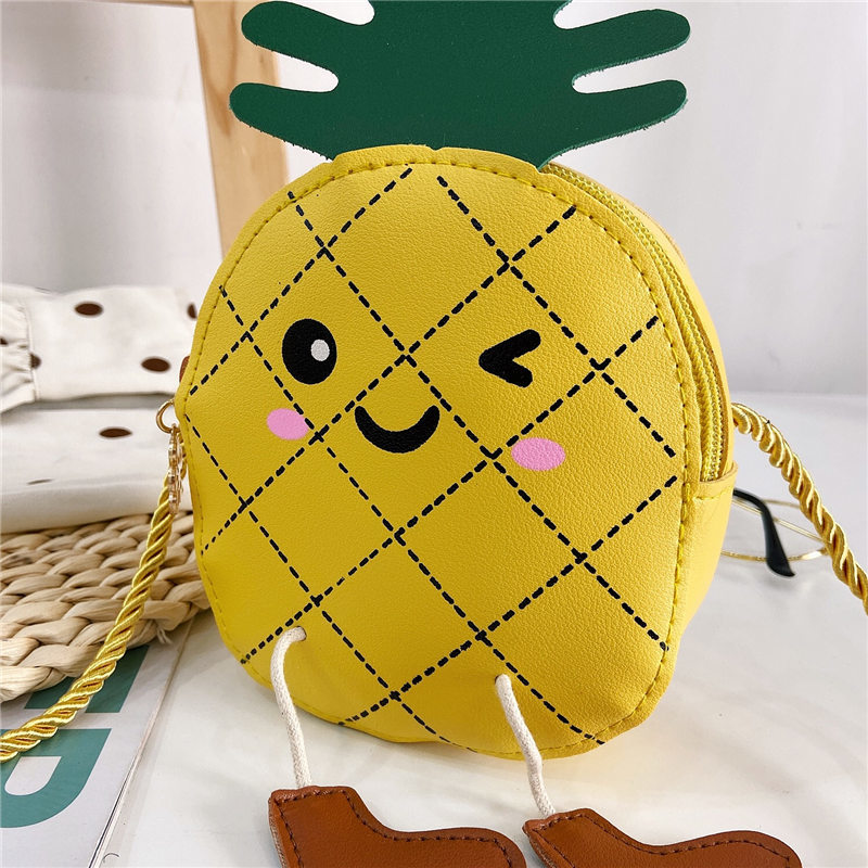 2020 nueva moda Linda piña hombro crossbody estilo coreano bebé accesorios monedero para niños y niñas