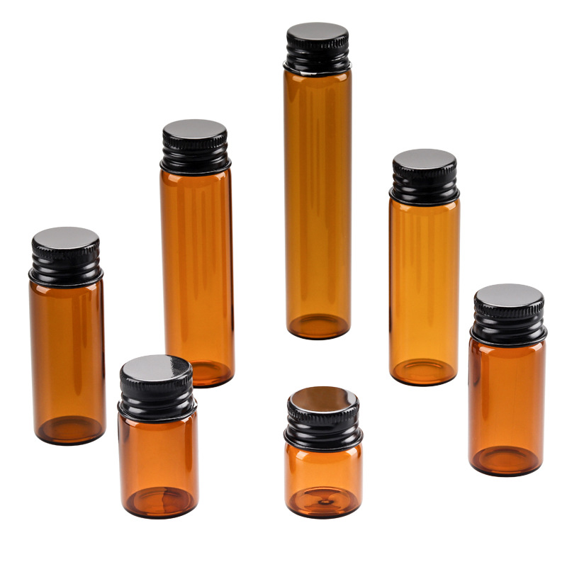 管制瓶透明茶色胶囊玻璃瓶子密封虫草瓶螺口保健品10 15 20ml批发