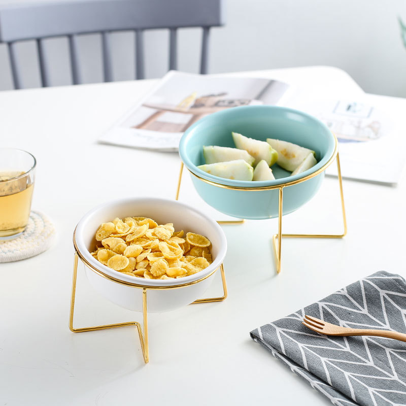 Nórdico creativo hogar vajilla de cerámica tazón de fideos fruta postre ensalada tazón de cerámica gato comida tazón para mascotas tazón de comida para perros