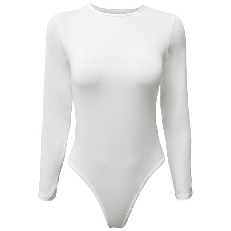2025 europeo y americano transfronterizo otoño e invierno ropa de mujer Amazon casual blusa de fondo manga larga ajustada bodysuit