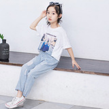 Осенние джинсы, светлые штаны для мальчиков, детская одежда, в корейском стиле, в западном стиле