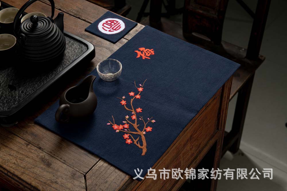 Bordado DIY hecho a mano auto-bordado principiante producción estera de té bordado tridimensional montaña estera matan tiempo material paquete