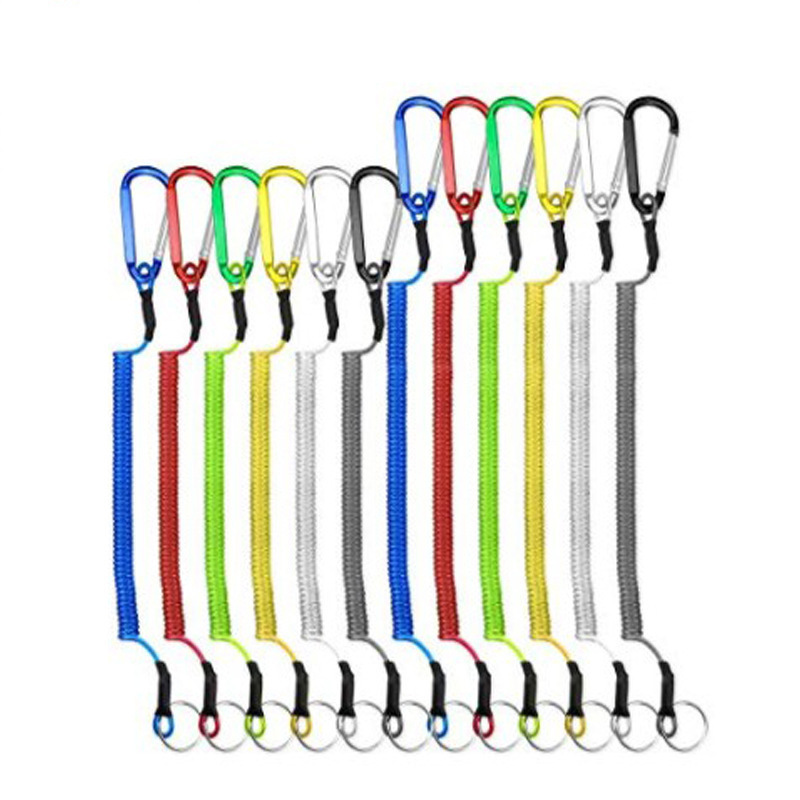 Carabiner Steel Wire Rope Fishing Gear Anti-Loss Rope Key Anti-Lost Lanyard Retractable Aliexpress Hot Sale Portable