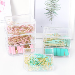 歐兔組合文具套裝票夾回形針曲別針三格裝夾子辦公用品廠家批發