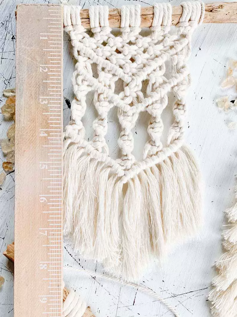 Woven diverse Scandinavian tapestry, handmade, boho style