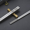 Black chopsticks stainless steel, square non-slip set, factory direct supply, Birthday gift