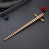 Black chopsticks stainless steel, square non-slip set, factory direct supply, Birthday gift