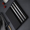 Black chopsticks stainless steel, square non-slip set, factory direct supply, Birthday gift