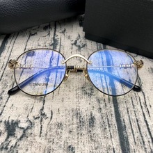 复古克罗芯纯钛眼镜框女BUBBA-A张翰同款大框超轻斯文败类眼镜男